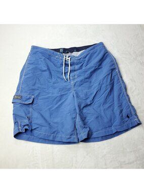 Polo Ralph Lauren Cargo Swim Shorts Mens 2XL XXL Blue Beach Board Trunks